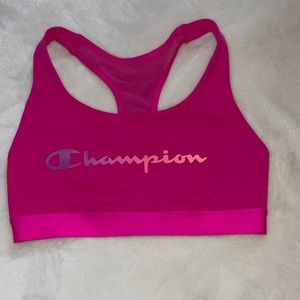 Hot pink champion sports bra